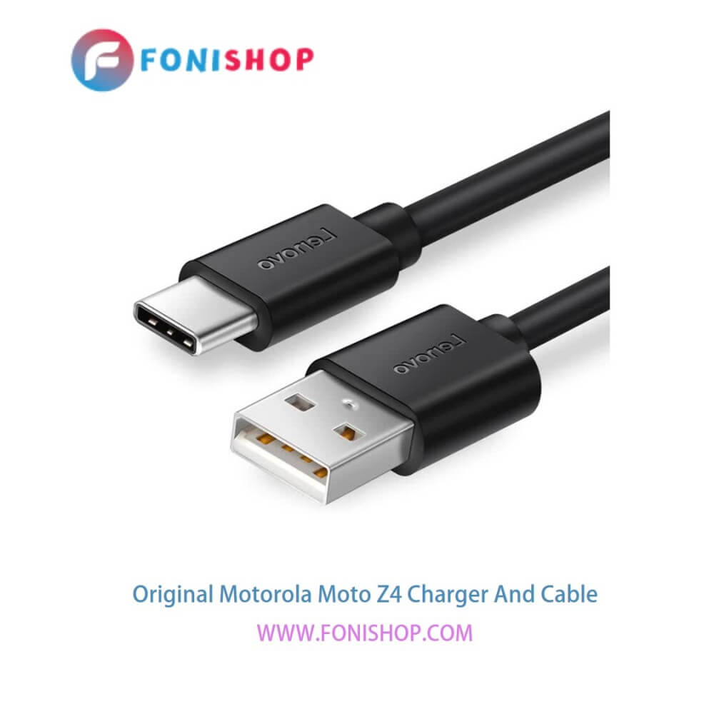 کابل شارژ و آداپتور (کلگی-سری) فست شارژ اصلی گوشی موتورولا موتو زد 4 / Motorola Moto Z4