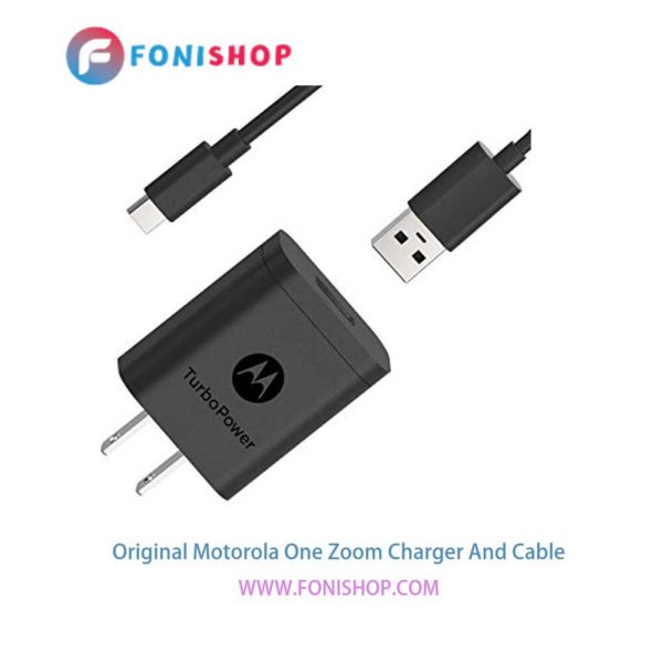 کابل شارژ و آداپتور (کلگی-سری) فست شارژ اصلی گوشی موتورولا وان زوم / Motorola One Zoom
