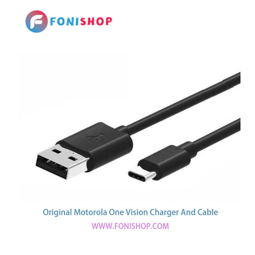 کابل شارژ و آداپتور (کلگی-سری) فست شارژ اصلی گوشی موتورولا وان ویژن / Motorola One Vision