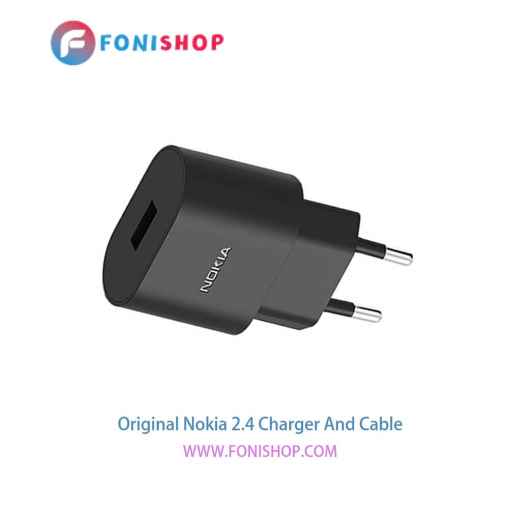 کابل شارژ و آداپتور (کلگی-سری) فست شارژ اصلی گوشی نوکیا 2.4 / Nokia 2.4