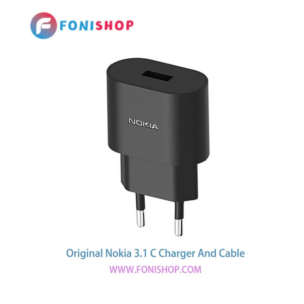 کابل شارژ و آداپتور (کلگی-سری) فست شارژ اصلی گوشی نوکیا 3.1 سی / Nokia 3.1 C