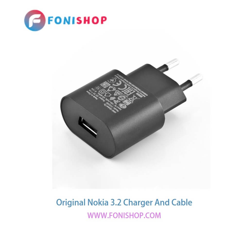 کابل شارژ و آداپتور (کلگی-سری) فست شارژ اصلی گوشی نوکیا 3.2 / Nokia 3.2