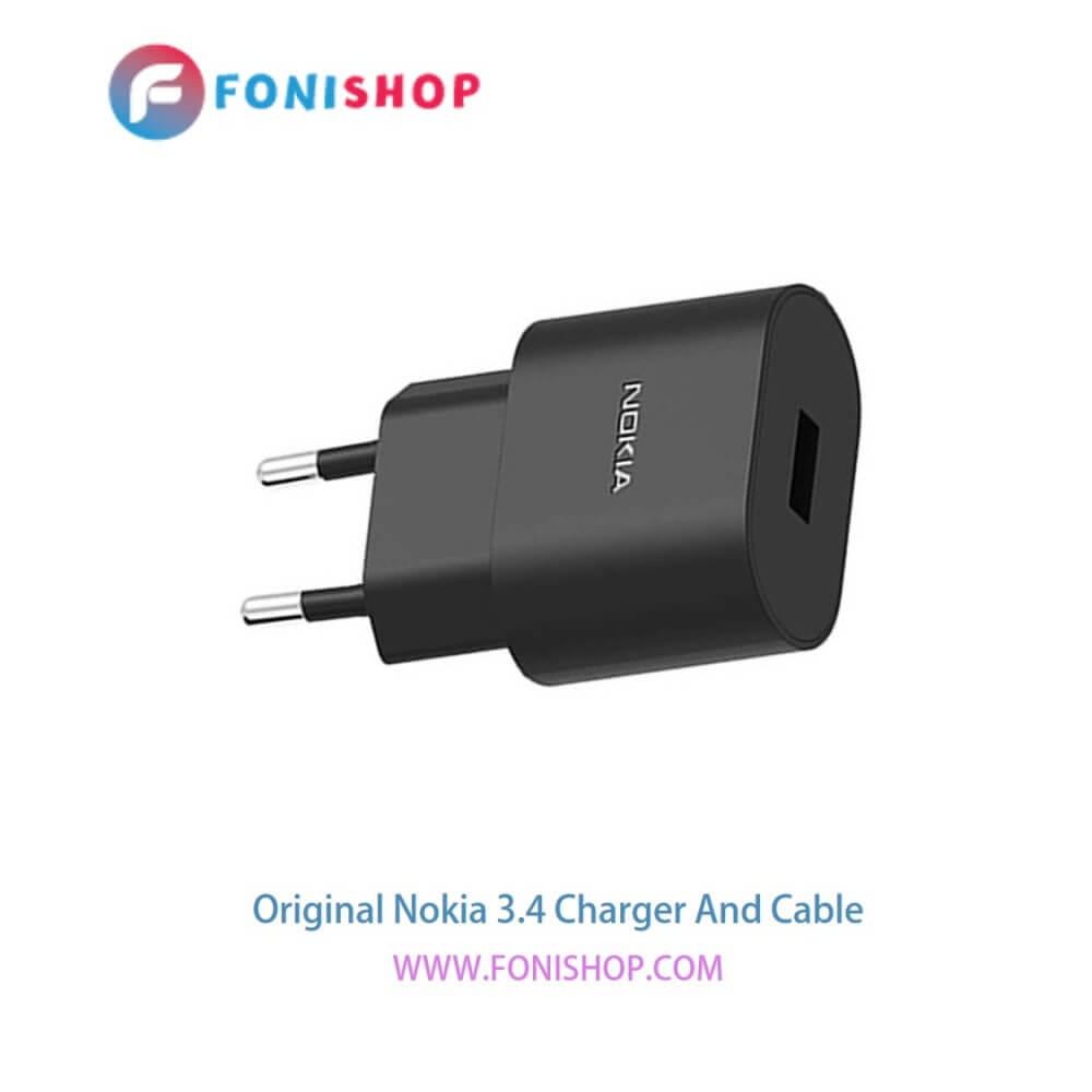 کابل شارژ و آداپتور (کلگی-سری) فست شارژ اصلی گوشی نوکیا 3.4 / Nokia 3.4