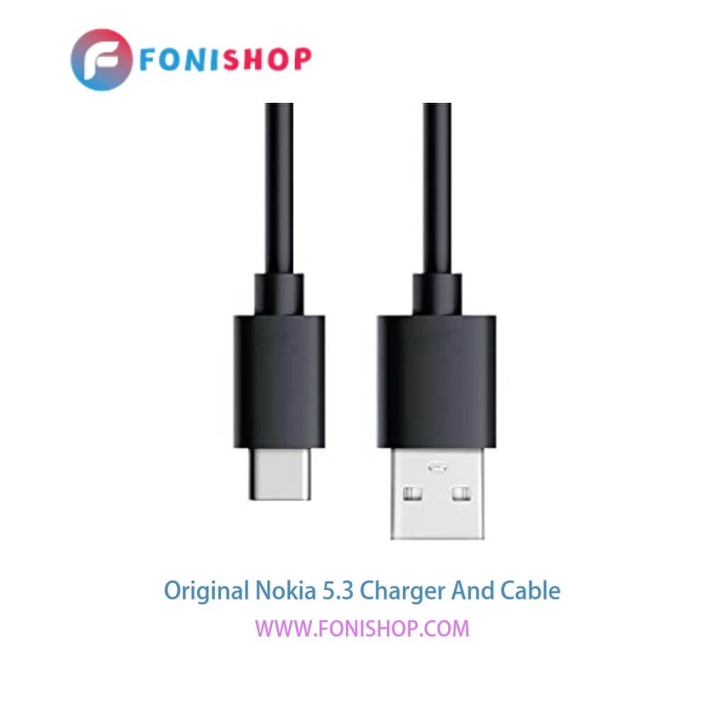 کابل شارژ و آداپتور (کلگی-سری) فست شارژ اصلی گوشی نوکیا 5.3 / Nokia 5.3