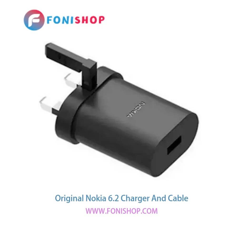 کابل شارژ و آداپتور (کلگی-سری) فست شارژ اصلی گوشی نوکیا 6.2 / Nokia 6.2