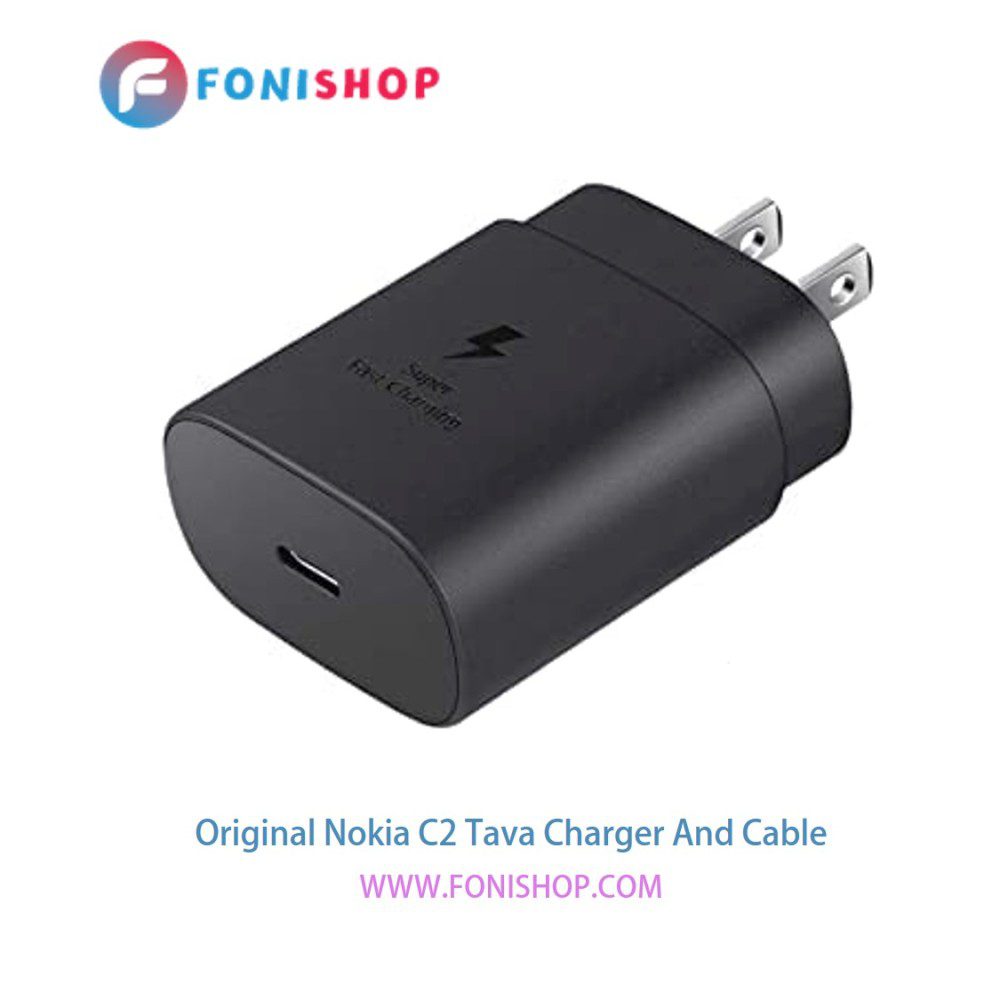 کابل شارژ و آداپتور (کلگی-سری) فست شارژ اصلی گوشی نوکیا سی دو تاوا / Nokia C2 Tava