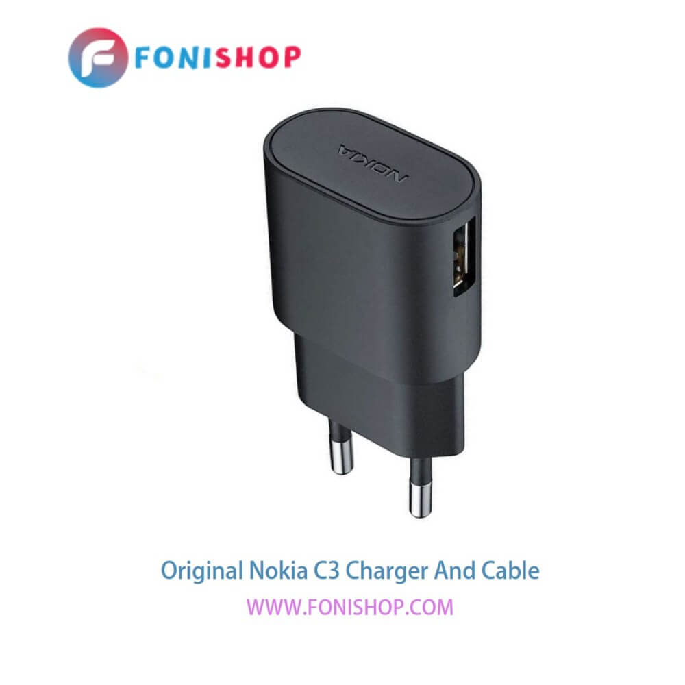 کابل شارژ و آداپتور (کلگی-سری) فست شارژ اصلی گوشی نوکیا سی 3 / Nokia C3