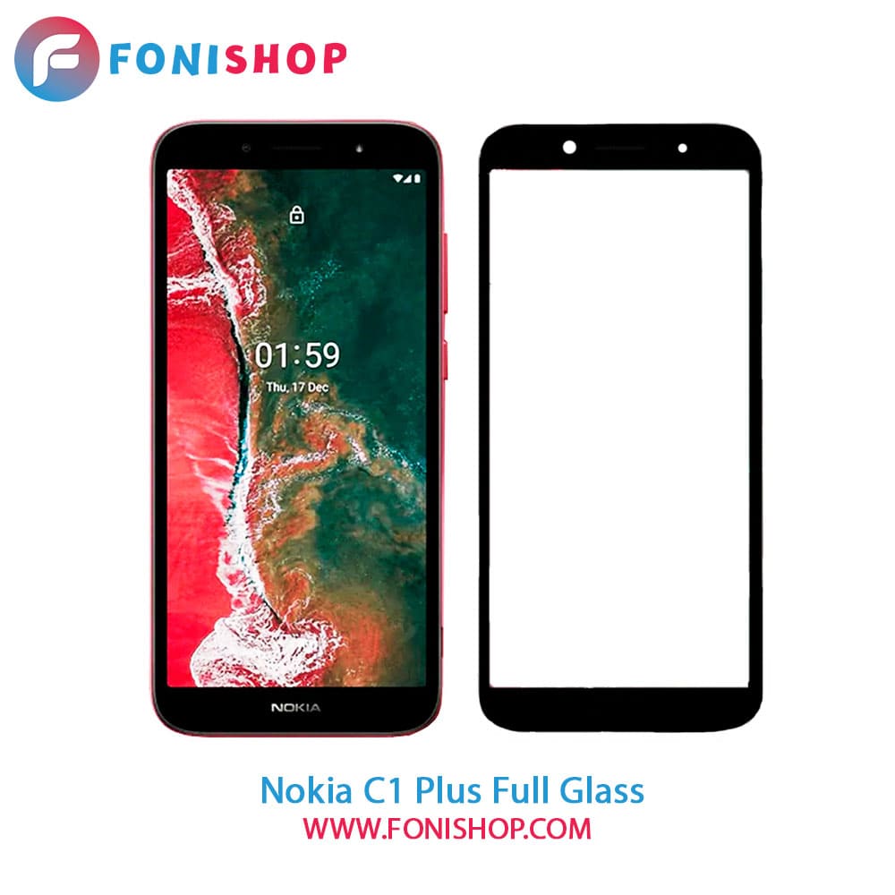 گلس محافظ صفحه نمایش فول تمام صفحه نوکیا Nokia C1 Plus