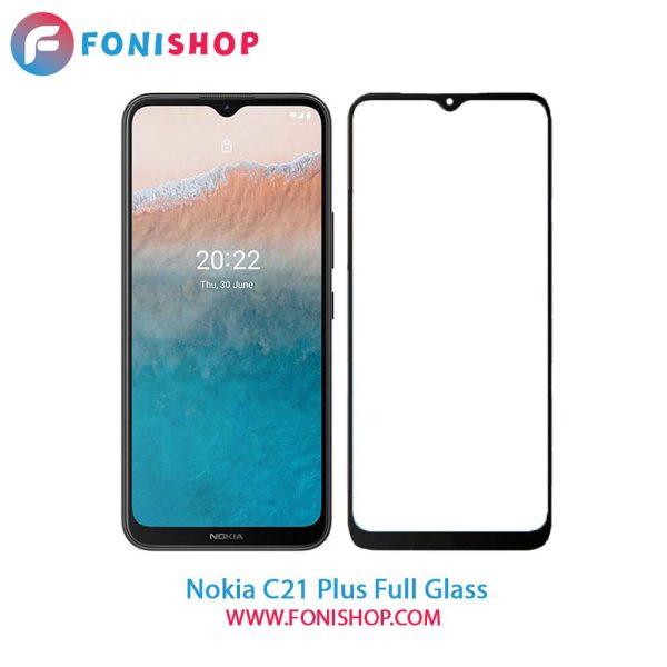 گلس محافظ صفحه نمایش فول تمام صفحه نوکیا Nokia C21 Plus