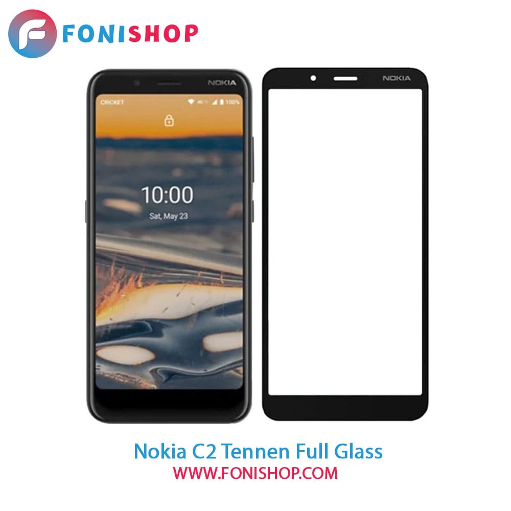 گلس محافظ صفحه نمایش فول تمام صفحه نوکیا Nokia C2 Tennen