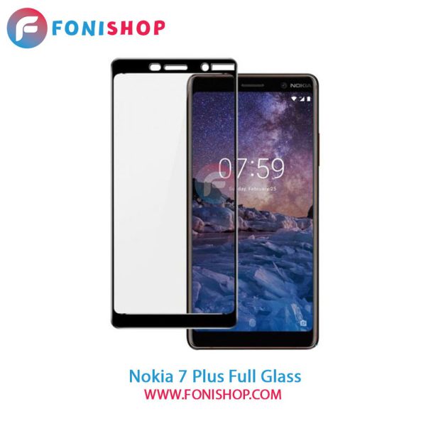 گلس محافظ صفحه نمایش فول تمام صفحه نوکیا Nokia 7 Plus